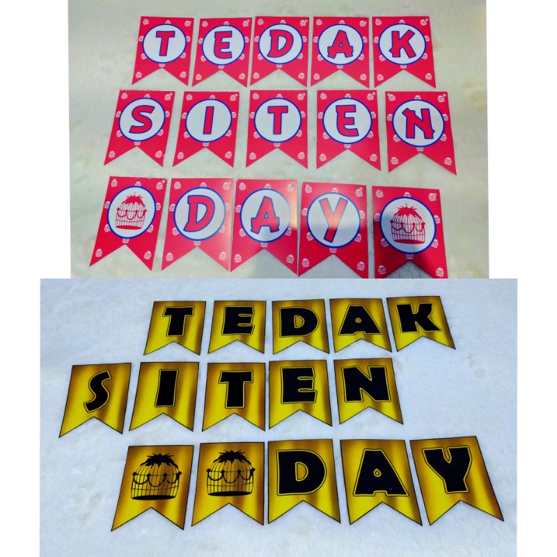 BUNTING FLAG BANNER BACKDROP TEDAK SITEN GOLD PINK