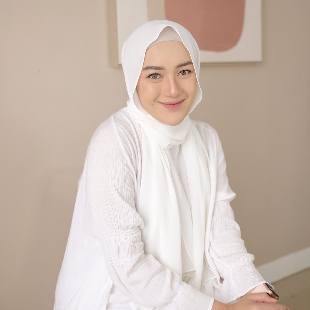 Lozy Hijab - [Defect] Bawal Shawl ( Hijab Pashmina )-Broken White