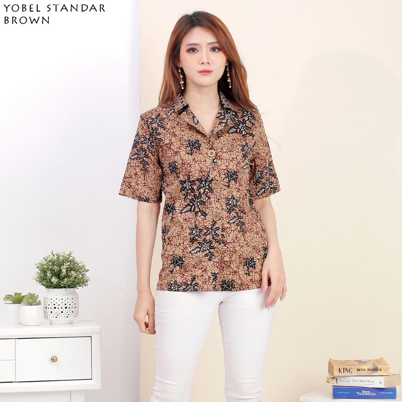 Evercloth Yobel Atasan Batik Wanita Kemeja Batik Perempuan Baju Batik Couple Modern / 288 MIX