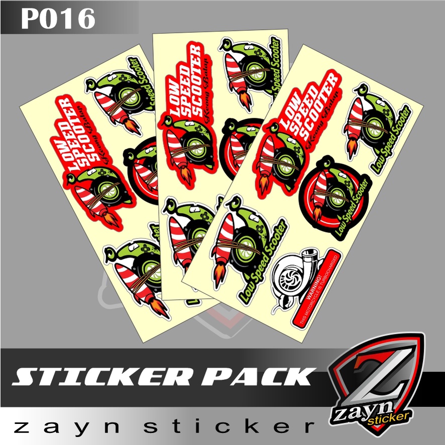 STICKER PACK STIKER VESPA RACING LOW SPEED SCOOTER + CUTTING/POTONG MURAH P016