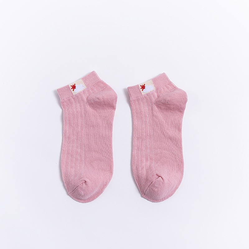 OVERFLOWS.ID Kaos kaki Polos Motif Cuaca Weather Ankle Sock Ala Korea-PINK