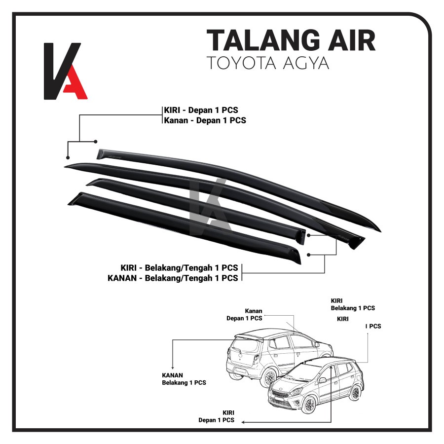 TALANG AIR MOBIL TOYOTA AGYA MODEL FLAT ORIGINAL BERKUALITAS