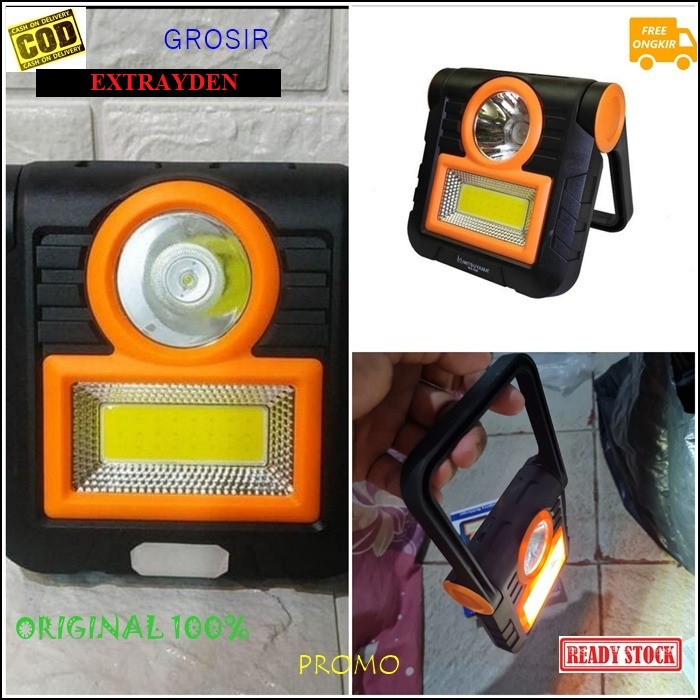 G523 LAMPU EMERGENCY LED ORIGINAL CHARGER CAS CASAN DARURAT BATERAI CAS 18650 AC DC MAGIC LAMP BOHLAM SINAR TERANG PENERANG MITSUYAMA MULTI FUNGSI CAHAYA G523   Spesifikasi; . Led COB 20watt sangat terang dengan 2 fungsi cahaya Low -High . dilengkapi sent