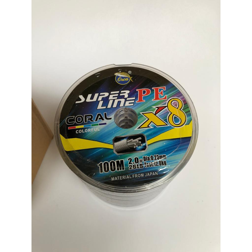 Senar Pancing PE Orca Coral X8 100meter Muliticolor Connecting Kuat Terbaik
