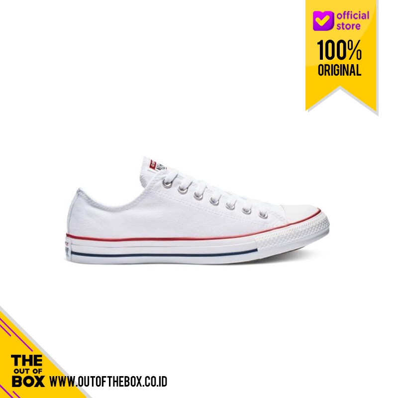Sepatu Sneakers Casual Unisex Converse Chuck Taylor All Star Ox White M7652C