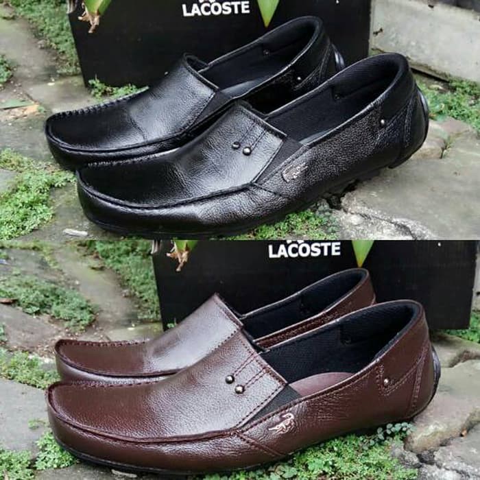 sepatu Casual Lacoste /Sepatu kerja /slip on /Sepatu kulit pria