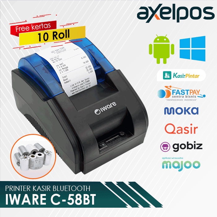 PRINTER BLUETOOTH C58BT SUPPORT PPOB DAN KASIR ANDROID FREE KERTAS