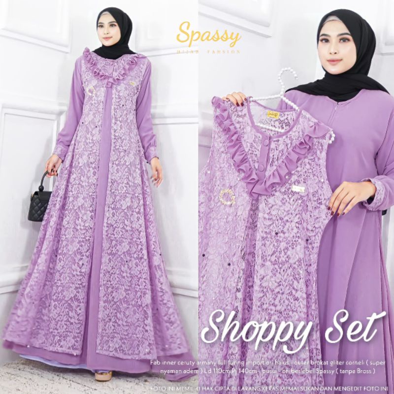 SHOPPY SET MAXY GAMIS DRESS INNER CERUTY BABYDOLL ARMANY OUTER BROKAT GLITTER CORNELI BEST SELLER TE