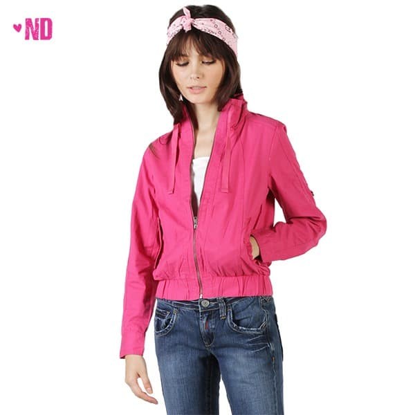 Jaket Wanita Jaket Wanita / String Neck Dark Pink Jacket 34283D5DP - Ninety Degrees - S(N5G6) Jaket 