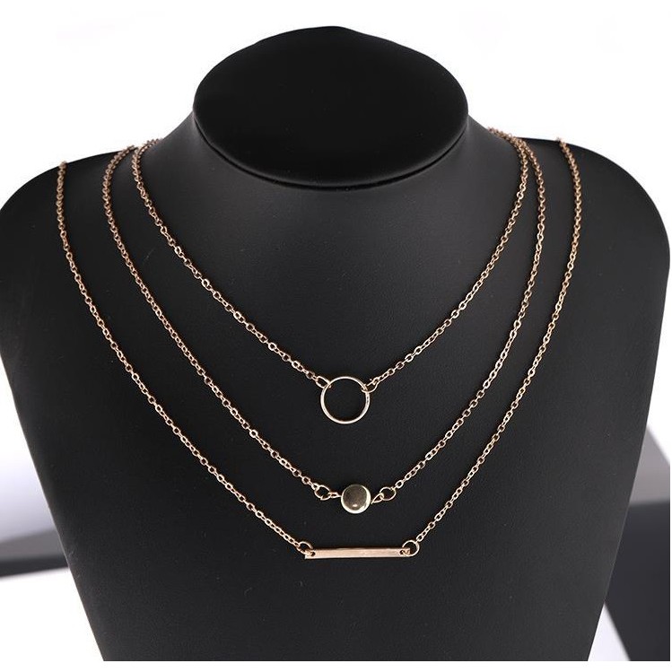 Kalung Tumpuk Rantai Wanita 3 Layers C170  Korea Fashion Women Aksesoris Perhiasan Cewe Multilayer