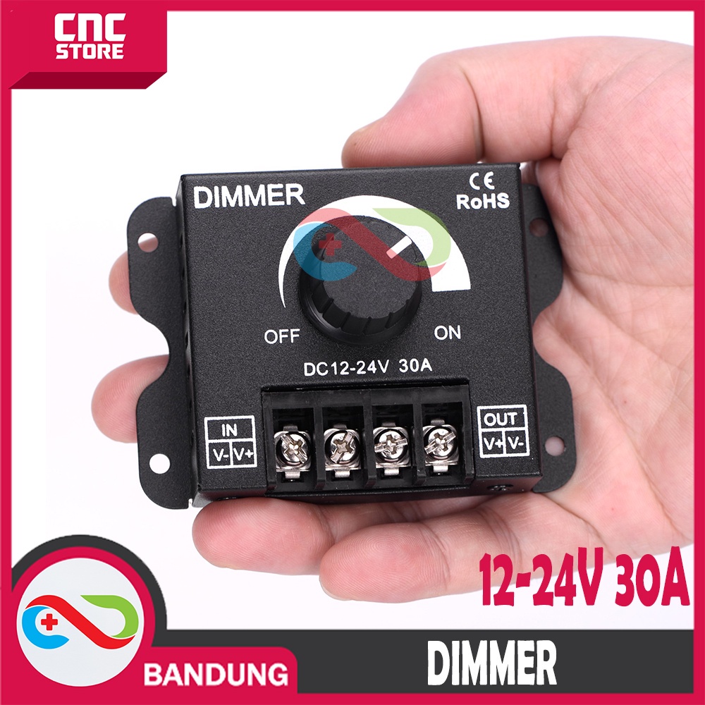 DIMMER DC 12V 24V 30A PENGATUR KECERAHAN LED STRIP BRIGHTNESS ADJUSTER