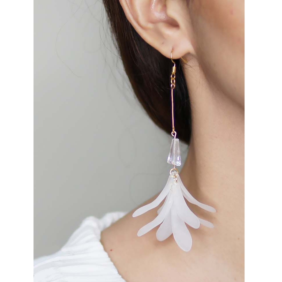 AH008 Anting Tassel crystal flower | Anting Korea | Anting hooks handmade