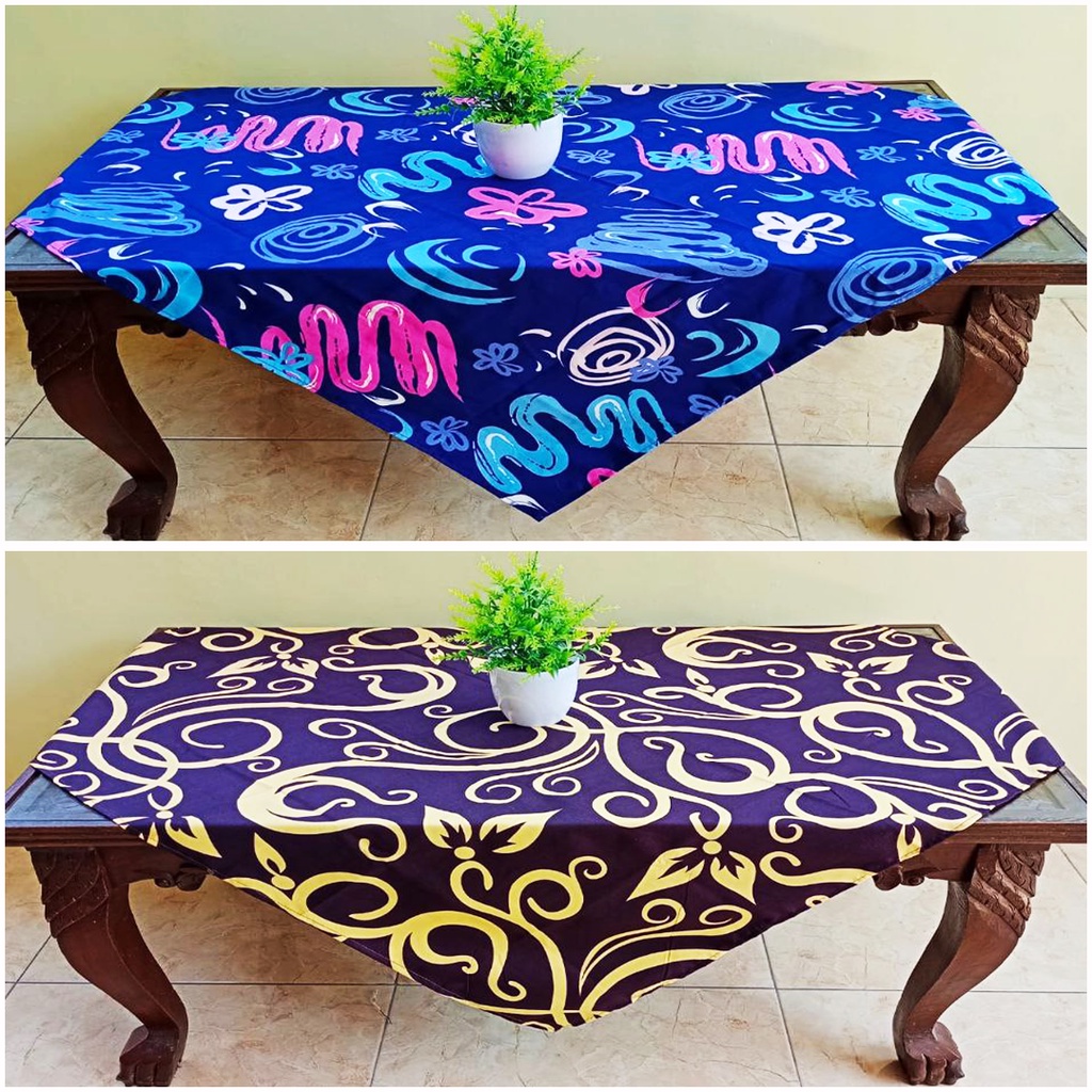 [✅COD] Taplak Meja Kain Kotak 100x100cm Ruang Tamu Makan Kantor Guru Sekolahan Belajar Ulang Tahun Motif Minimalis Aesthetic Batik Modern Mewah Estetik Dekorasi Perlengkapan Rumah Alas Serbaguna