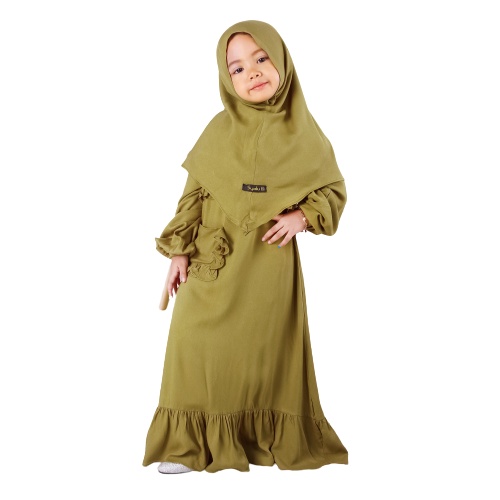 Set Gamis Humaira Anak Usia 1 Sampai 2 Tahun Terbaru Rayon Twill Premium Polos Nyaman