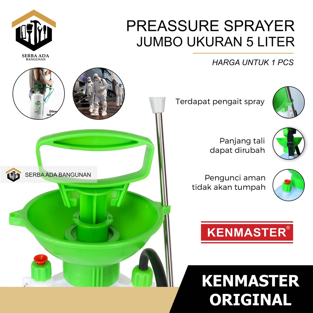 Semprotan Kenmaster Botol Pressure Sprayer 5 Liter KM-505 - Botol Serbaguna Murah Bagus