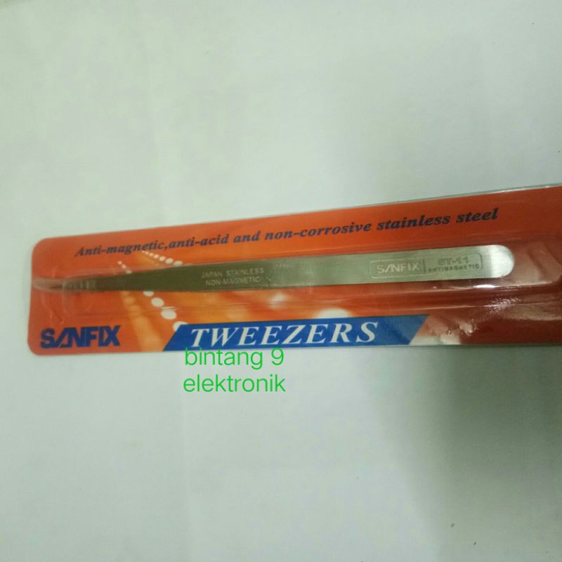 Pinset cabut bulu Sarang walet Pinset lancip stainless merk Sanfix Taiwan ST-11 ST-12