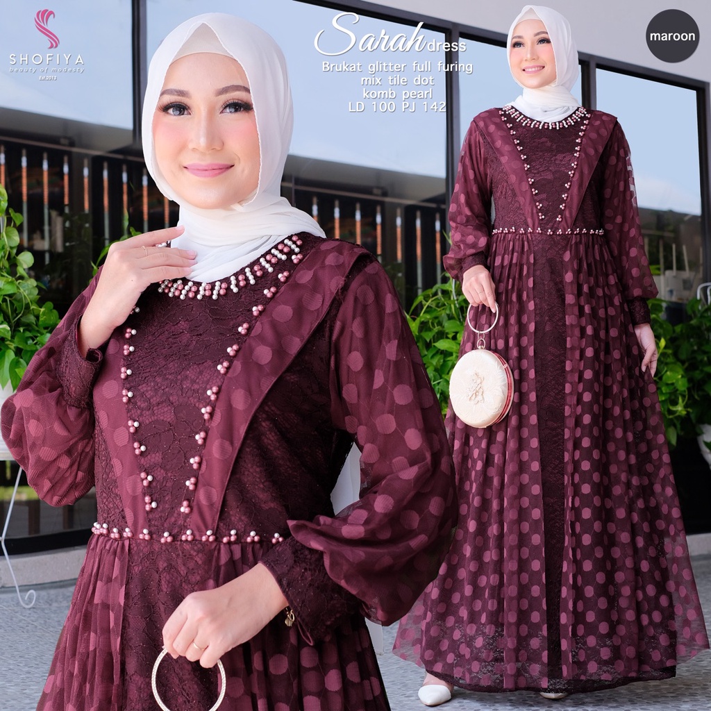 SADEAN KLAMBI Gamis Brokat Tile Kondangan VIRAL 2022 Brukat Dress