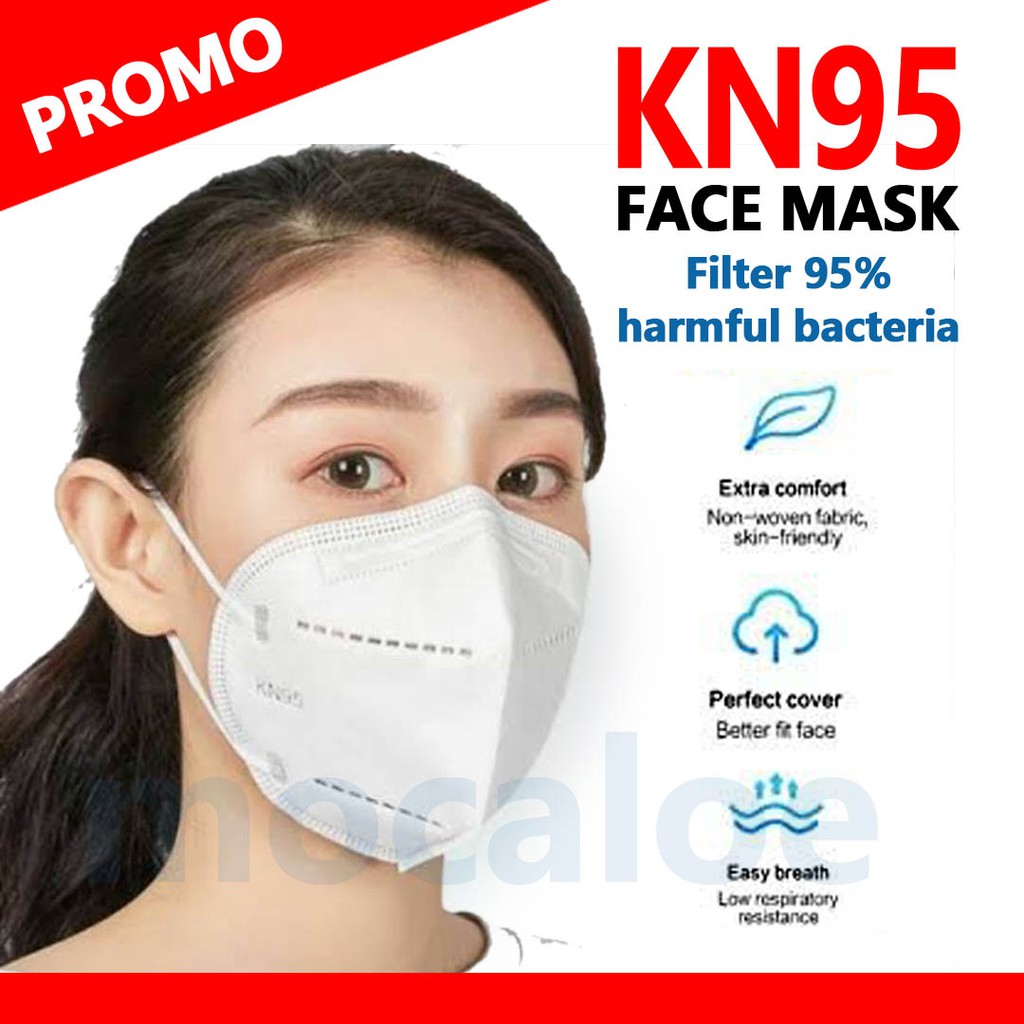Masker KN95 Surgical Mask/ KN95 MASKER 5 LAYER Masker Medis Ready Hitam dan Putih