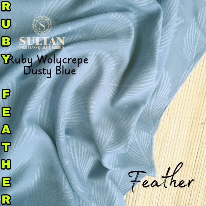 ANEKA WARNA KAIN ABAYA SULTAN RUBY WOLLYCREPE EMBOSS FEATHER