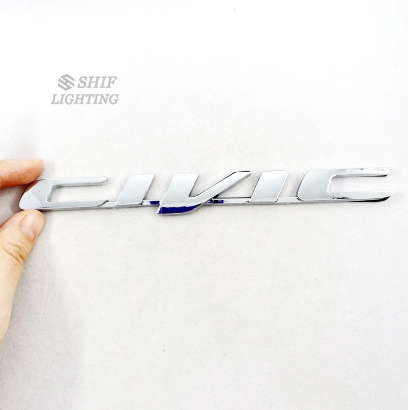 1 X ABS Chrome CIVIC Logo Car Auto Rear Trunk Emblem Badge Sticker Decal Replacement For Honda CIVIC