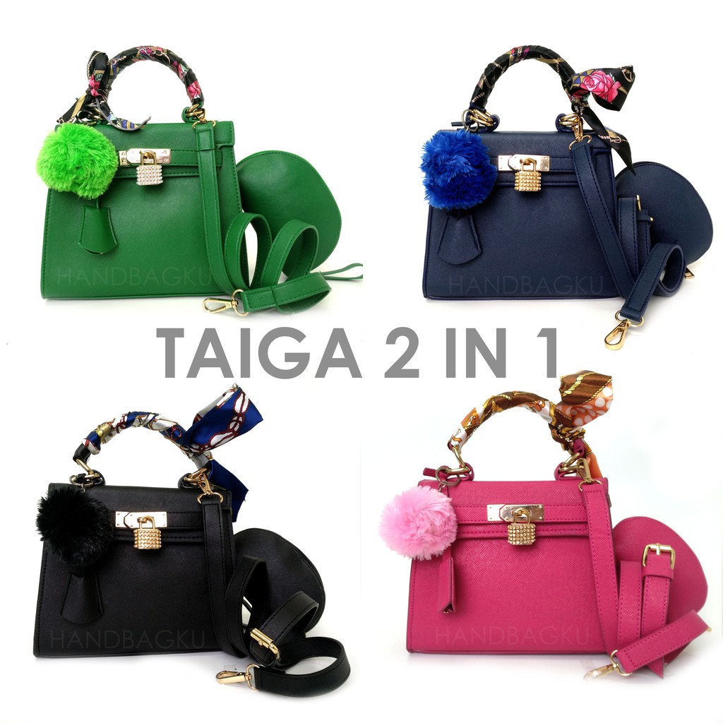 HANDBAGKU TAS  KELLY TAIGA 2IN1 handbag tas  wanita fashion 