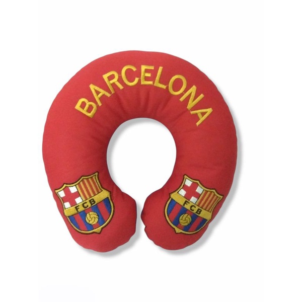 Bantal Leher Team Bola Bercelona Bahan Velboa isi Darcon