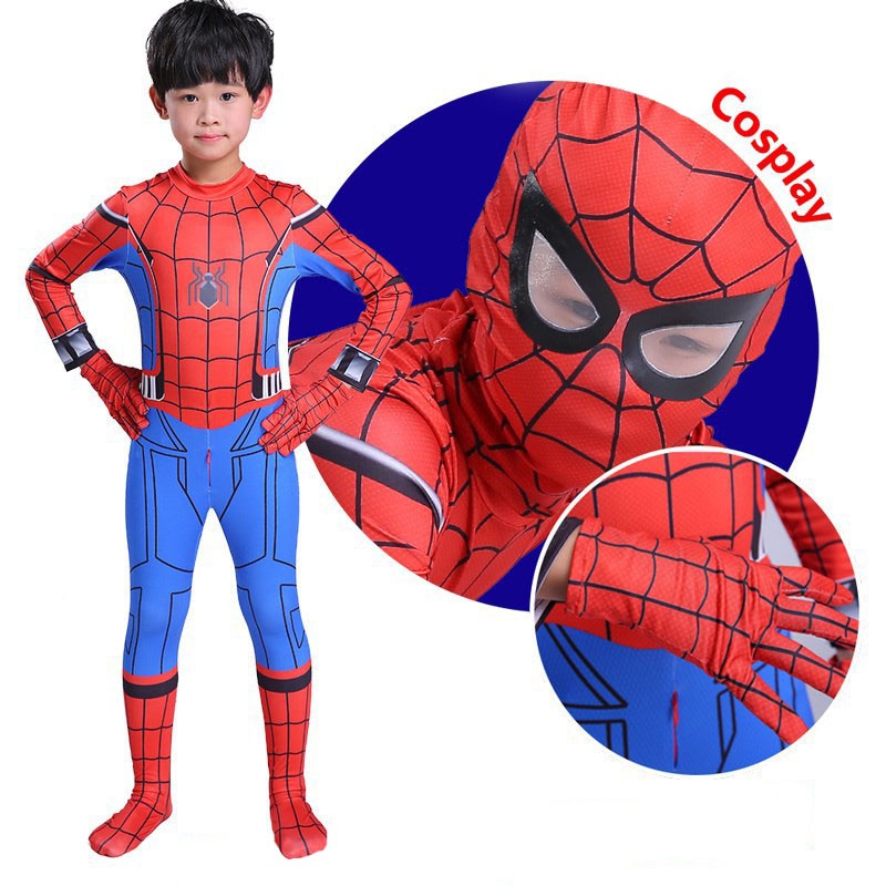 Asli Kostum Spiderman Anak Real Superhero The Avengers Cosplay Costume Import