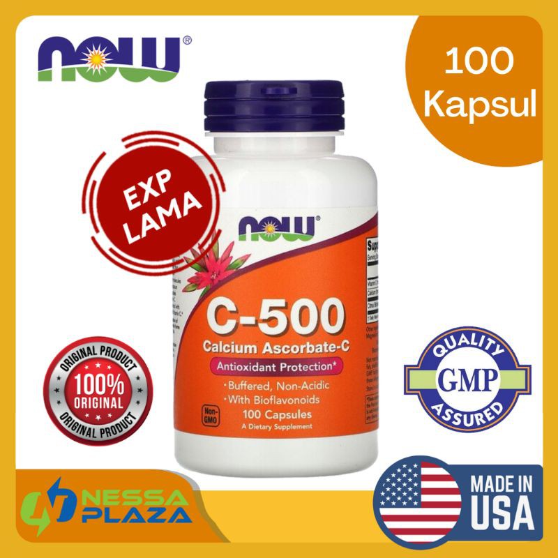 NOW FOODS FOOD Vitamin C 500 mg C-500 C500 mg Non Acidic - 100 | 250 Caps