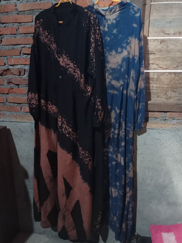 Gamis Tie Dye Shibory Busui || Shibory Tie Dye || Batik Pekalongan Maju