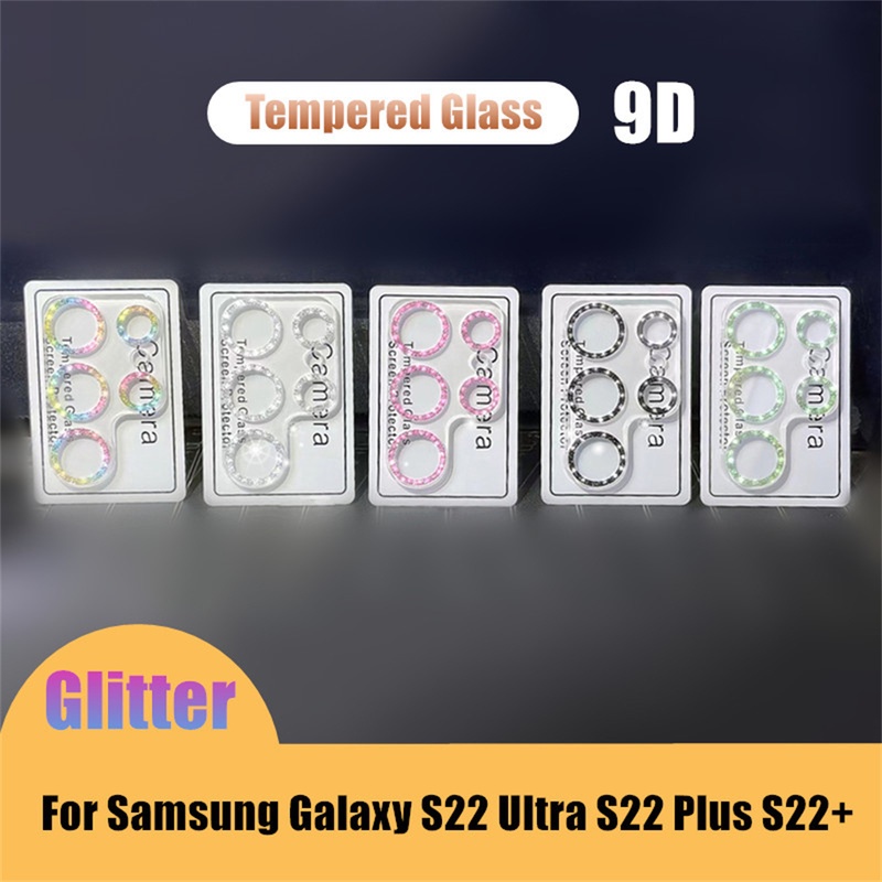 Film Pelindung Lensa Kamera Glitter 3D Untuk Samsung Galaxy S22 Ultra