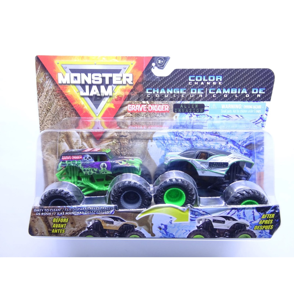 Monster Jam Color Change Grave Digger &amp; Alien Invasion