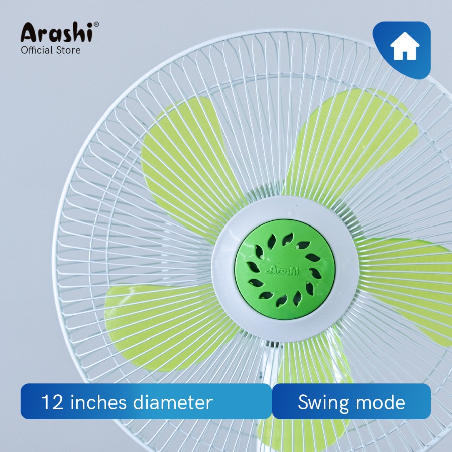 Arashi General Duo Fan 12&quot; Kipas Angin Meja &amp; Dinding / Desk &amp; Wall