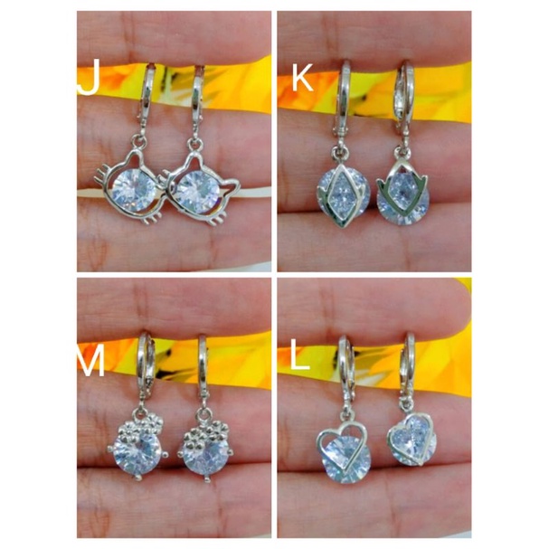 Rxiu012. Anting xuping wanita lapis emas putih silver dgn mata zircon