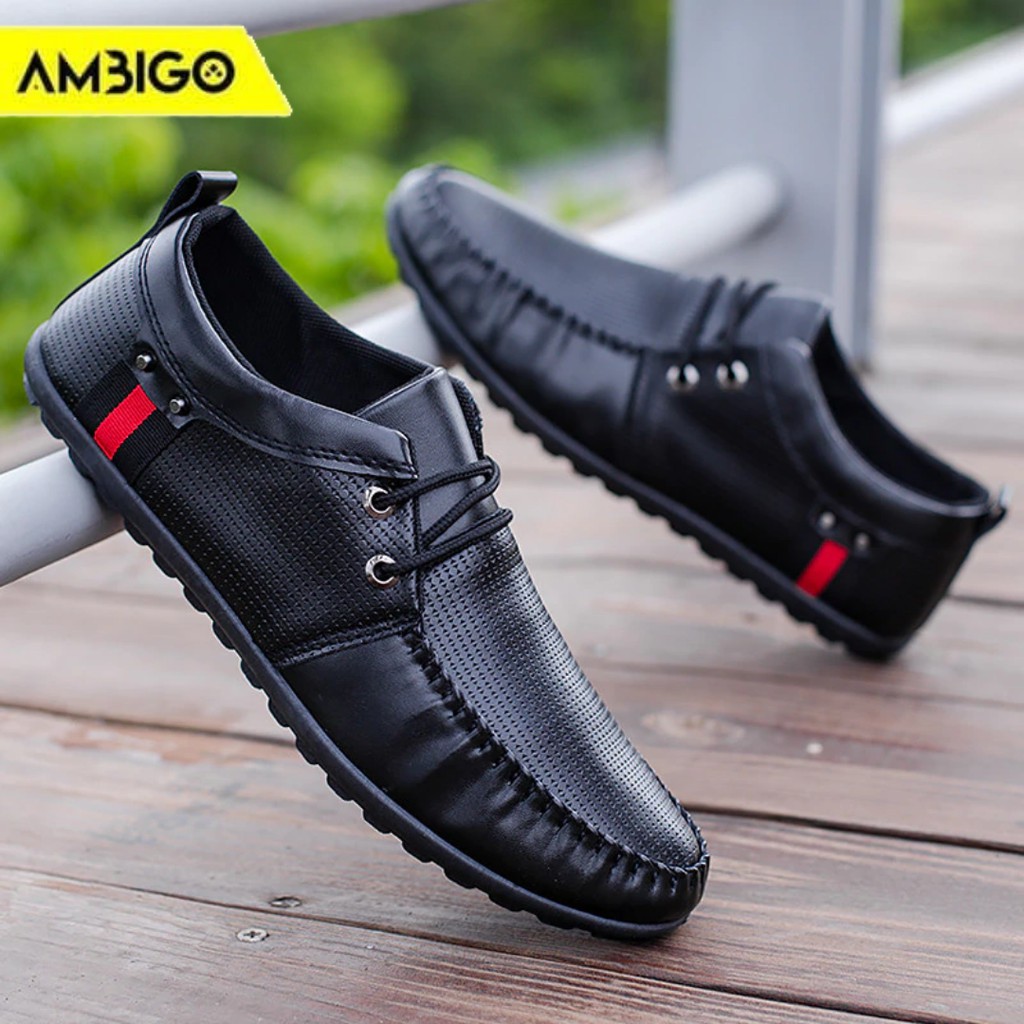 KM4DE Ambigo Sepatu Pantofel 88 Sepatu Pantofel Pria Kulit PU Model Terbaru SEPATU SLIP ON SEPATU