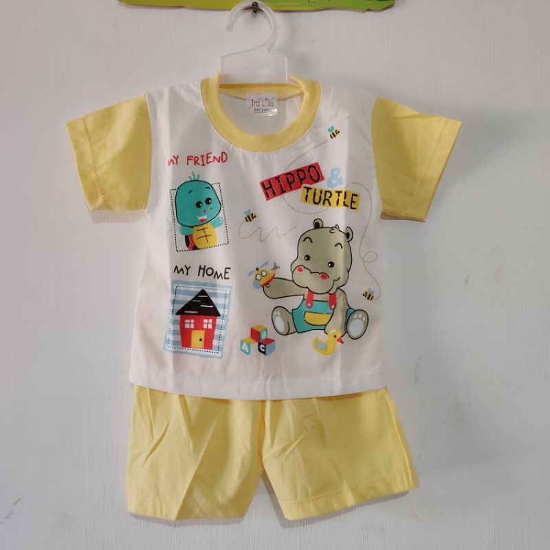 Baju setelan celana pendek anak tralala