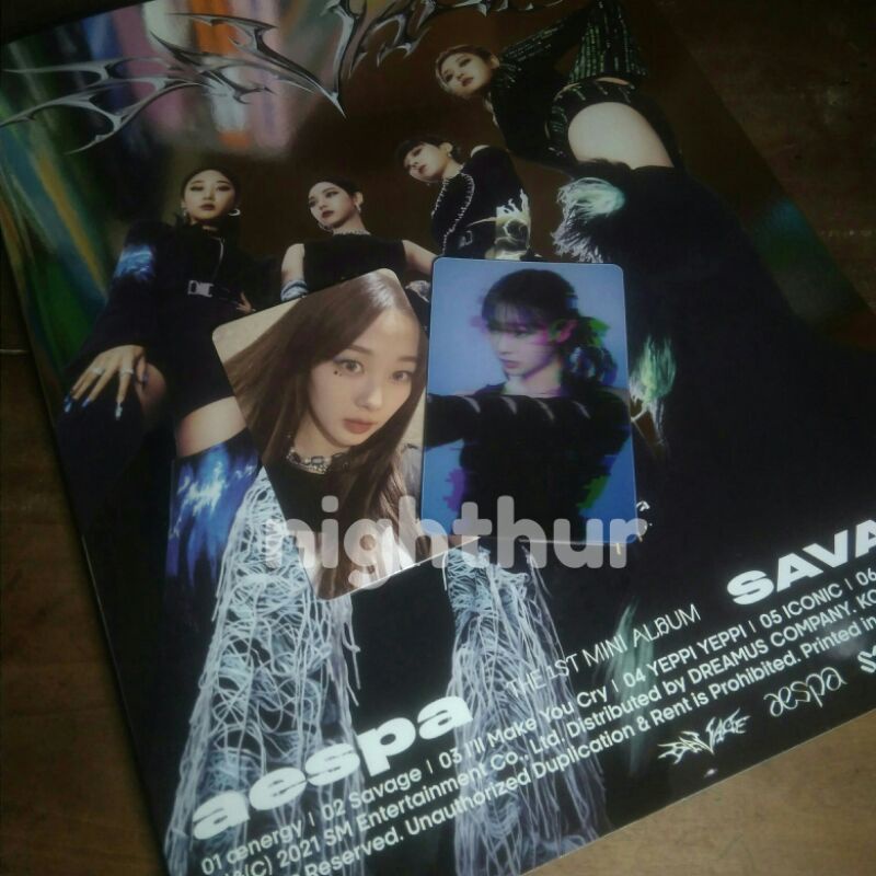 aespa savage album unsealed giselle photocard set