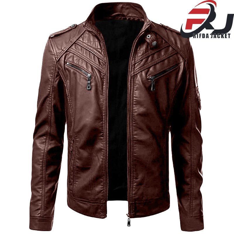 new jaket kulit pria/jaket motor pria/jaket kulit sintetis/jaket semi kulit
