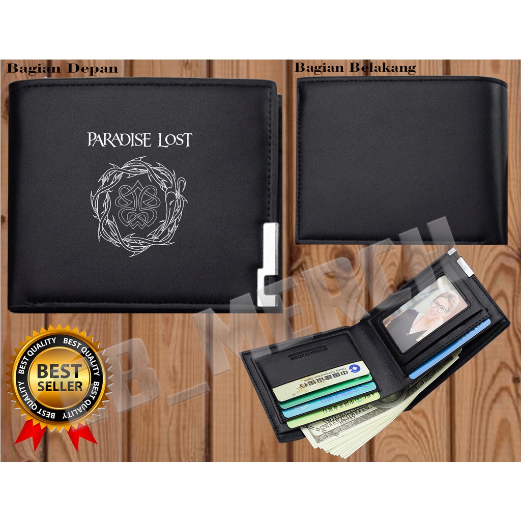 Dompet Pria Lipat  PARADISE LOST- BAND GOTHIC METAL  Dompet Kulit Men Fashion Letter Wallet KEREN