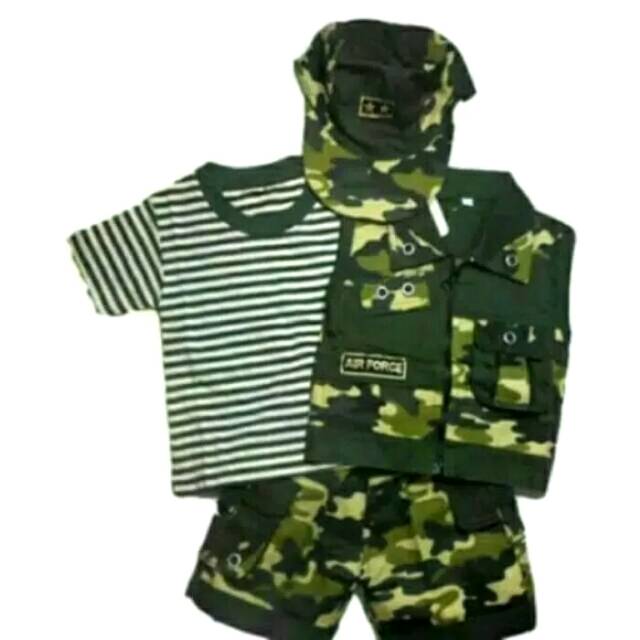 Army Nng/Fashion anak bayi laki setelan baju tentara rompi topi army setelan baju anak bayi cowok