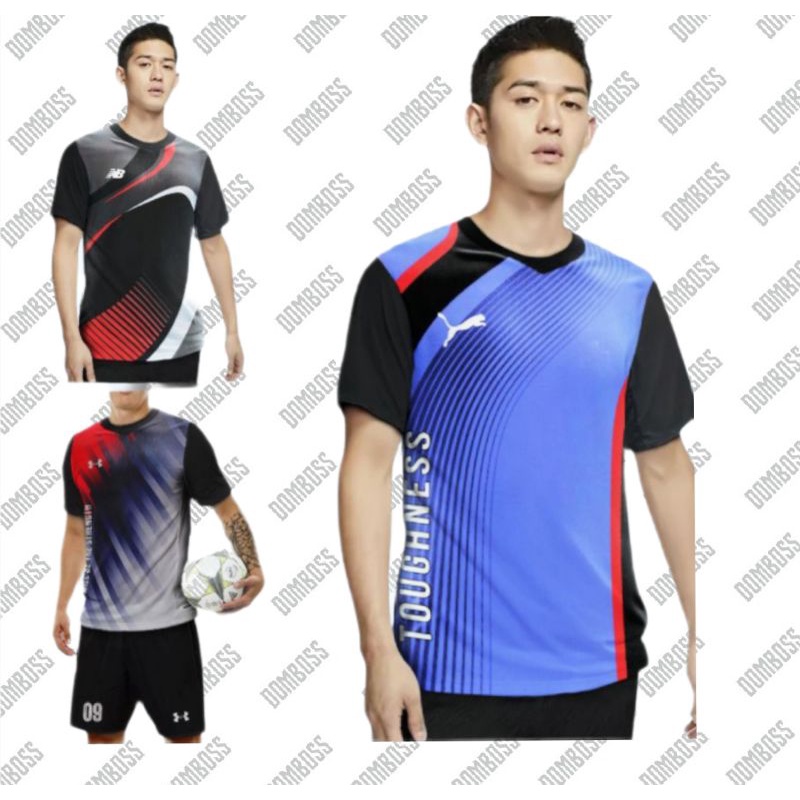 1set pakaian Olahraga/ 1 set Jersey printing/ Stelan Kaos Olahraga Running  & Kaos Training pria