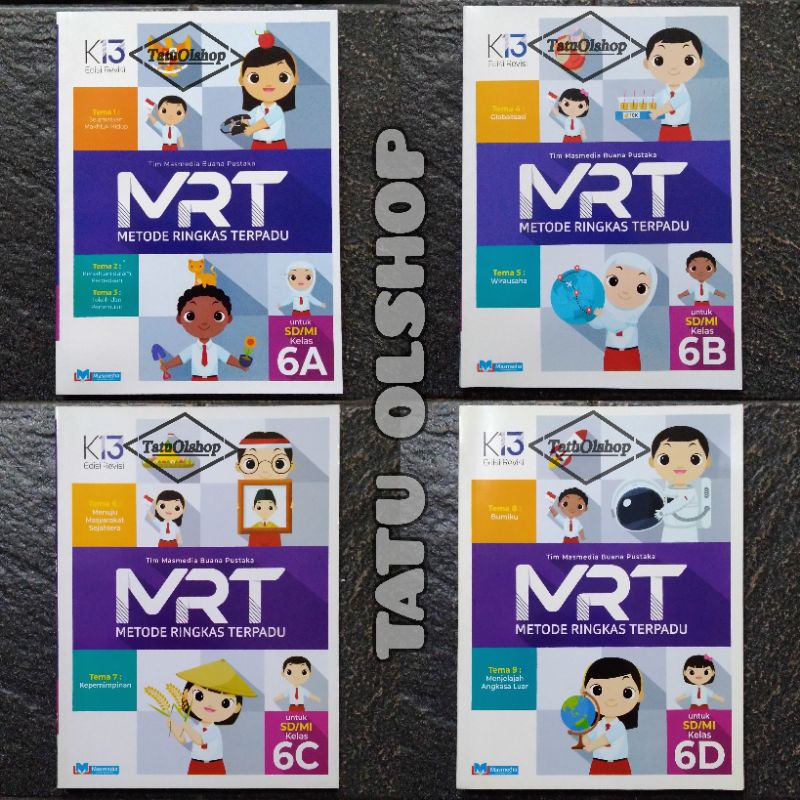 Buku MRT SD Kelas 6 Jilid 6a 6b 6c 6d Kurikulum 2013 Revisi Original