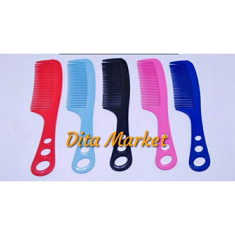 Sisir rambut plastik / sisir serit / sisir gagang / sisir warna