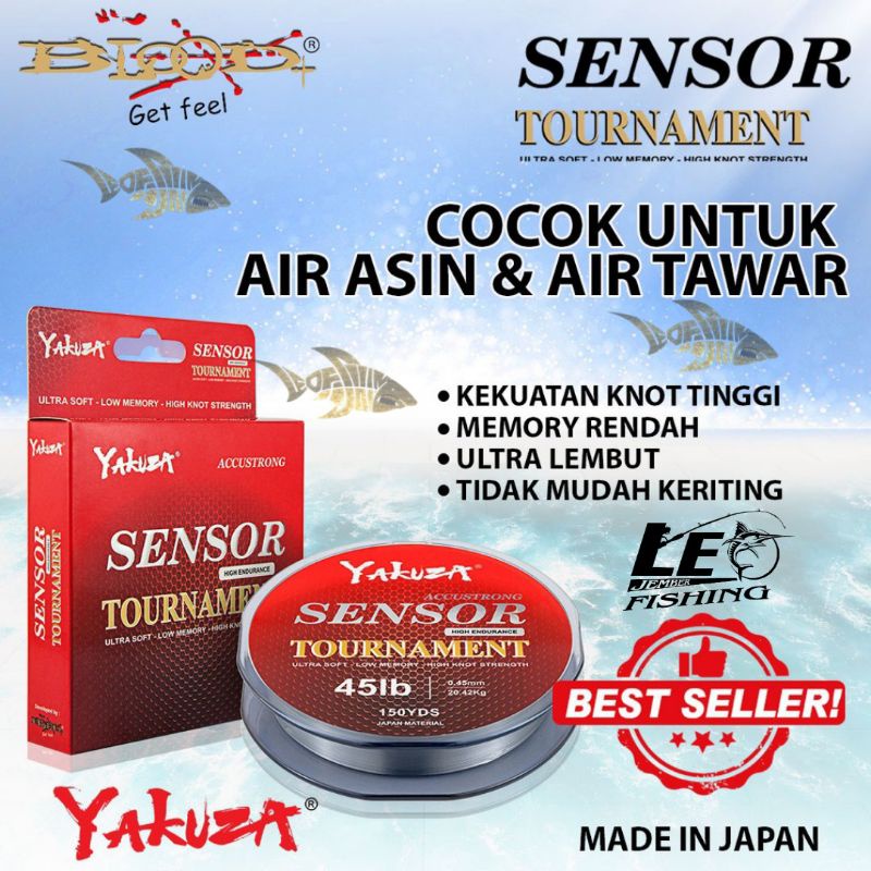 SENAR BLOOD YAKUZA SENSOR PANJANG 150M SIZE 0.16 0.18 0.20 0.23 0.25 0.30 0.35 0.40 0.45 0.50