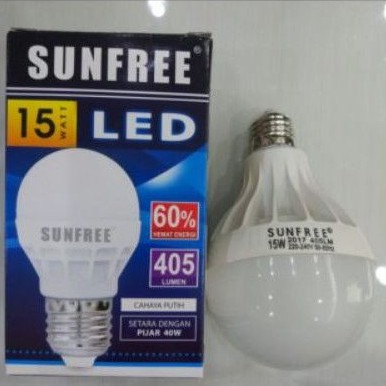Bohlam LED Bulb 15 Watt SUNFREE (Cahaya Putih)
