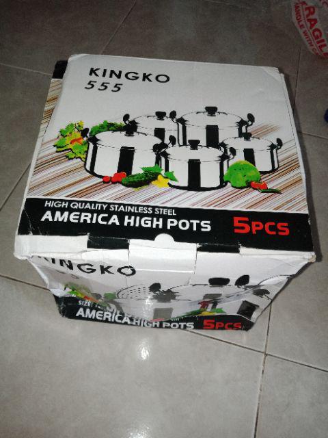 Panci 1 Set 5 Pcs Kingko / Homelux America High Pots + Steamer Stainless Steel