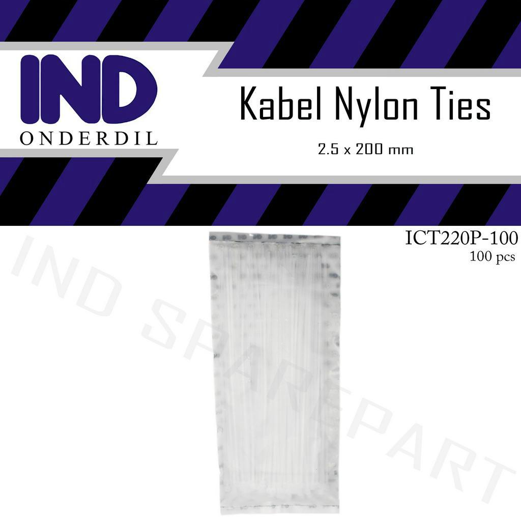 Kabel-Cable-Pengikat Nylon-Nilon Tie-Ties-Tis 2.5x200-2.5 x 200 mm Putih 100 Pcs-Biji