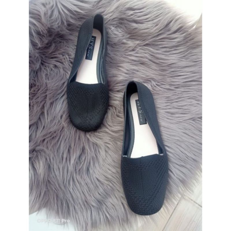 Sepatu Karet Slip On Wanita motif Rajut  / New Sepatu Jelly Vellysia 767