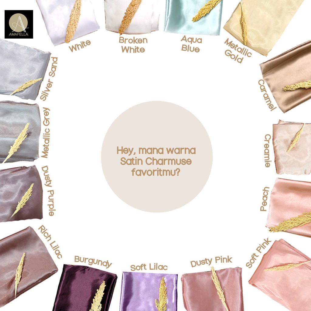 1/2 meter Kain Satin Charmuse / Sateen Silk Premium Peach