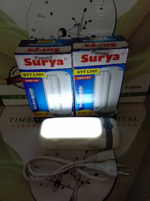 Lampu Emergency + Senter LED SMD+1W Recharge SYT L101  SYT L103 Surya  L 101 surya / SYT L 103 Surya