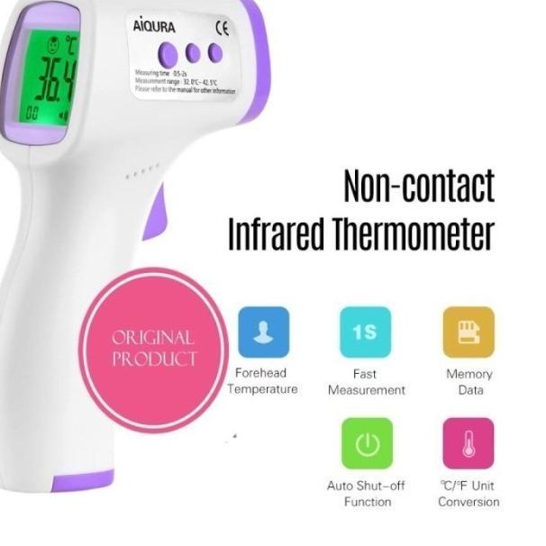 ™ AIQURA Thermometer Infrared / Thermometer Gun Pengukur Suhu Tubuh NON CONTACT ➢